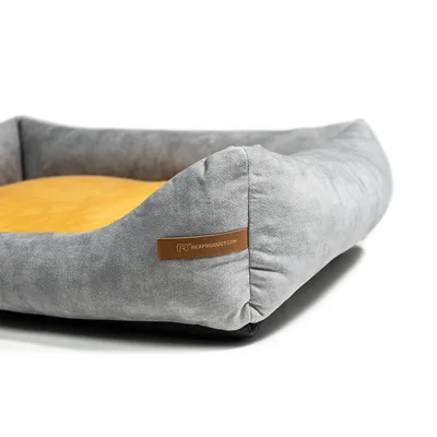 Rexproduct Otto lit pour chien confortable 2 en 1, gris avec jaune Rexproduct Otto lit pour chien confortable 2 en 1, gris avec jaune