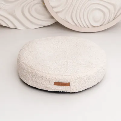 Coco Teddy beige clair adorable coussin rond Coco Teddy beige clair adorable coussin rond