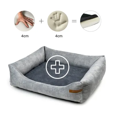 Rexproduct Otto lit pour chien confortable 2 en 1, gris avec graphite Rexproduct Otto lit pour chien confortable 2 en 1, gris avec graphite