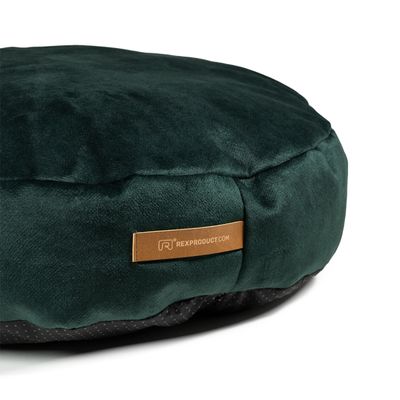 Coco adorable coussin rond vert foncé