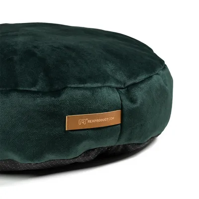 Coco adorable coussin rond vert foncé