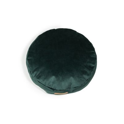 Coco adorable coussin rond vert foncé