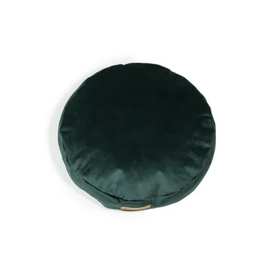 Coco adorable coussin rond vert foncé
