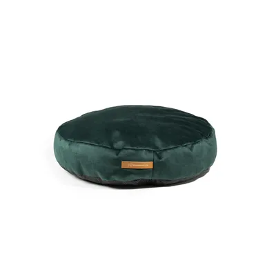 Coco adorable coussin rond vert foncé