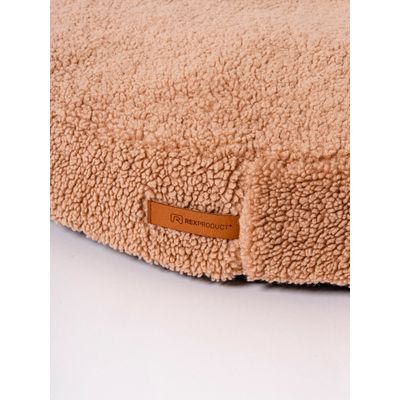 Coco Teddy beige foncé adorable coussin rond