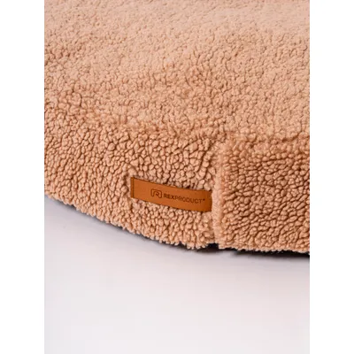 Coco Teddy beige foncé adorable coussin rond