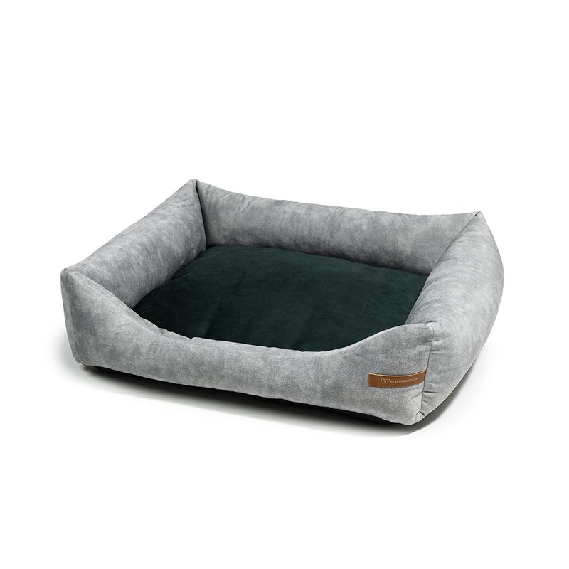 Rexproduct Otto lit pour chien confortable 2 en 1, gris avec vert foncé