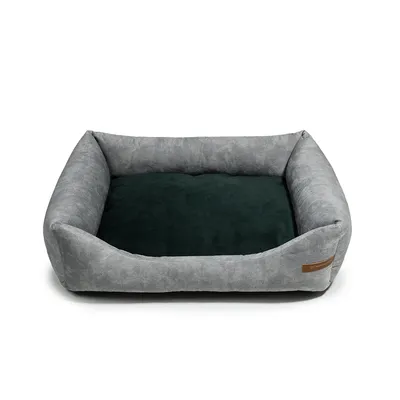 Rexproduct Otto lit pour chien confortable 2 en 1, gris avec vert foncé