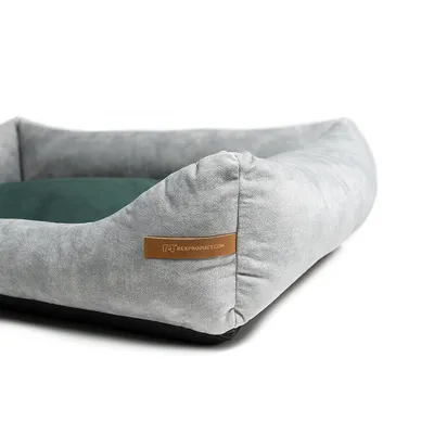 Rexproduct Otto lit pour chien confortable 2 en 1, gris avec vert foncé