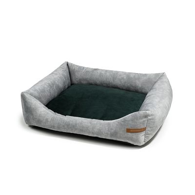 Rexproduct Otto lit pour chien confortable 2 en 1, gris avec vert foncé