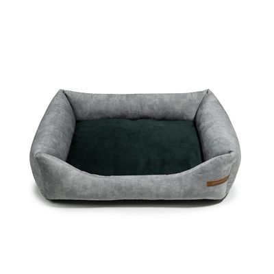 Rexproduct Otto lit pour chien confortable 2 en 1, gris avec vert foncé