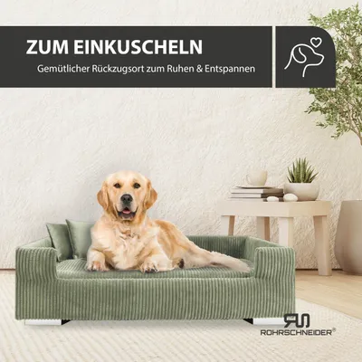 Rohrschneider Gepolstertes Hundesofa mit Chromfüssen