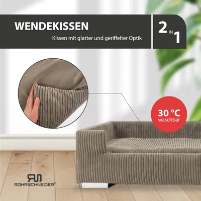 Rohrschneider Gepolstertes Hundesofa mit Chromfüssen