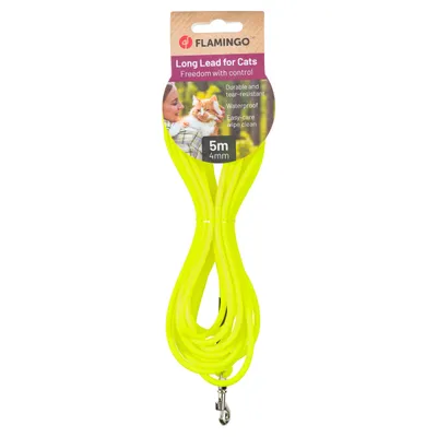 Flamingo - Laisse d'entraînement et à pister Caspar Jaune fluo 5 mètres Flamingo - Laisse d'entraînement et à pister Caspar Jaune fluo 5 mètres