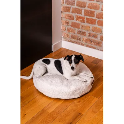 Coco Teddy beige clair adorable coussin rond