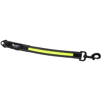 Flamingo - Rallonge de laisse Noir et Jaune fluo 39 cm pour laisse chien Flamingo - Rallonge de laisse Noir et Jaune fluo 39 cm pour laisse chien