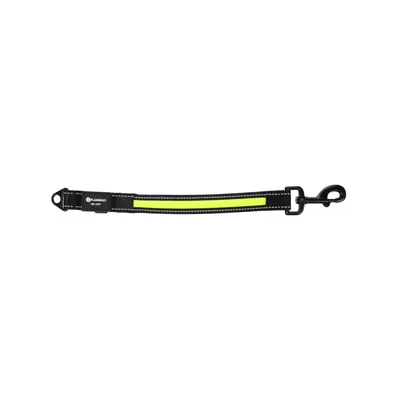 Flamingo - Rallonge de laisse Noir et Jaune fluo 39 cm pour laisse chien