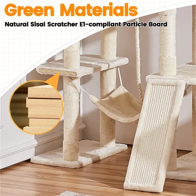 Grand Arbre à Chat Multiniveau Avec Poteaux En Sisal 209 Cm De Haut Grand Arbre à Chat Multiniveau Avec Poteaux En Sisal 209 Cm De Haut