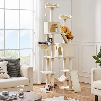 Grand Arbre à Chat Multiniveau Avec Poteaux En Sisal 209 Cm De Haut Grand Arbre à Chat Multiniveau Avec Poteaux En Sisal 209 Cm De Haut