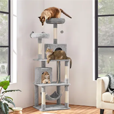 Kratzbaum groß Stabil Katzenbaum Katzenkratzbaum Plüsch 179 cm
