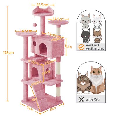 Arbre à Chat Multiniveau Avec Poteaux En Sisal Cachettes Perchoirs Griffoir