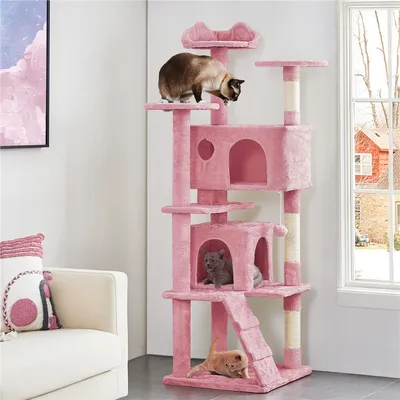 Arbre à Chat Multiniveau Avec Poteaux En Sisal Cachettes Perchoirs Griffoir