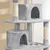 Arbre à Chat Tour à Griffer Multi-niveaux Hauteur 158 Cm Gris Clair Arbre à Chat Tour à Griffer Multi-niveaux Hauteur 158 Cm Gris Clair