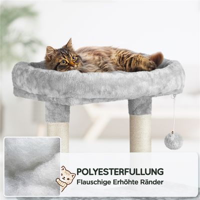 Stabiler Kratzbaum Katzenbaum 159 cm hoch, mit Katzenhöhlen & Plattformen