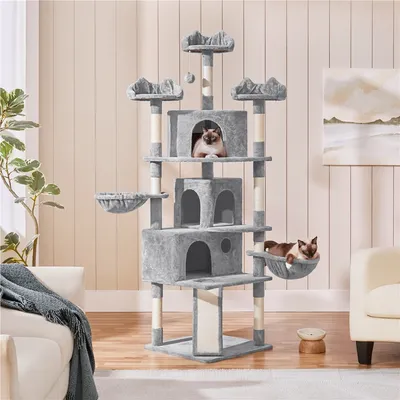 Kratzbaum XXL 194 cm deckenhoch stabiler Kletterbaum für Katzen Kratzbaum XXL 194 cm deckenhoch stabiler Kletterbaum für Katzen
