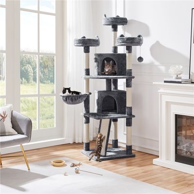 Arbre à Chat XXL Multiniveau Avec Poteaux En Sisal Griffoir Niches Boule