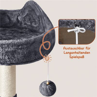 Kratzbaum Groß XXL deckenhoch Katzenbaum Stabil Sisal 193 cm