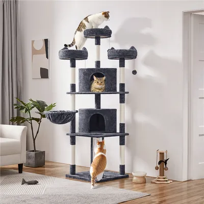 Kratzbaum Groß XXL deckenhoch Katzenbaum Stabil Sisal 193 cm