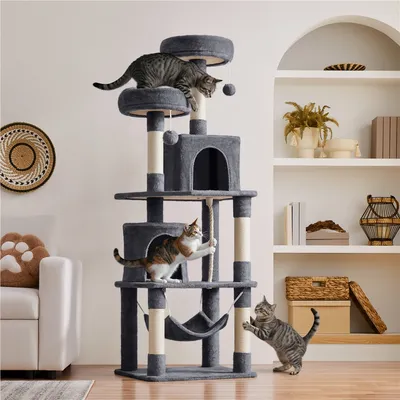Kratzbaum groß Stabil Katzenbaum Katzenkratzbaum Plüsch 179 cm