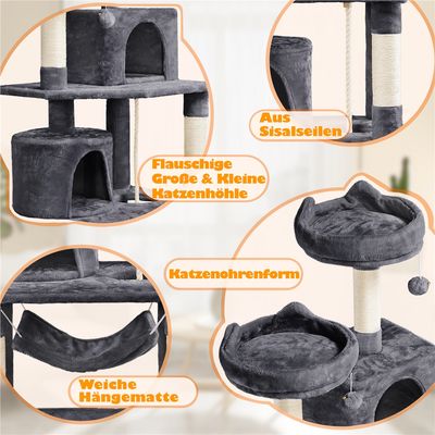Kratzbaum 158cm hoch Katzenbaum Stabil Kletterbaum Katzenkratzbaum