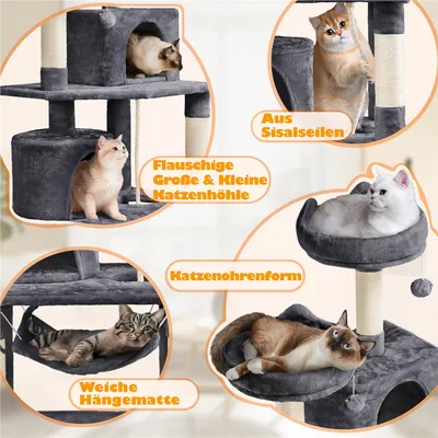 Kratzbaum 158cm hoch Katzenbaum Stabil Kletterbaum Katzenkratzbaum