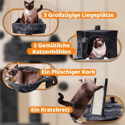 Kratzbaum XXL 174 cm deckenhoch Katzenkratzbaum stabiler Katzenbaum