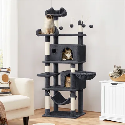 Kratzbaum 170 cm Katzenbaum XL Stabiler Katzenkratzbaum Kletterbaum