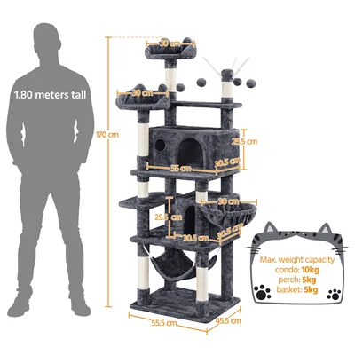 Yaheetech Arbre à Chat Robuste en Bois