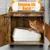 Kratzbaum Katzenhaus mit Katzenklo-Schrank, 2-in-1 Katzenbaum 125 cm hoch