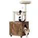 Kratzbaum Katzenhaus mit Katzenklo-Schrank, 2-in-1 Katzenbaum 125 cm hoch