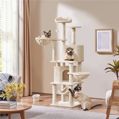 Kratzbaum 175 cm XXL deckenhoch Stabil Katzenkratzbaum Kletterbaum