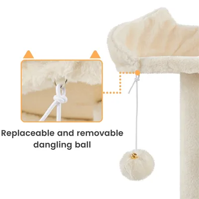 Yaheetech Grand Arbre à Chat Beige
