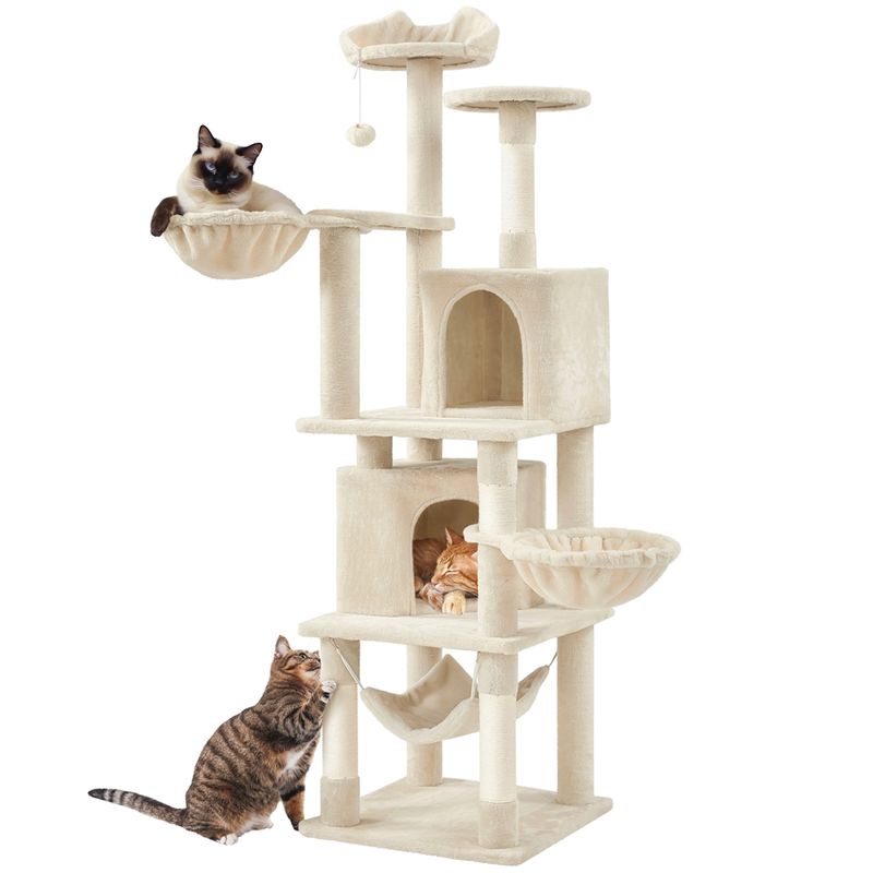 Yaheetech Grand Arbre à Chat Beige