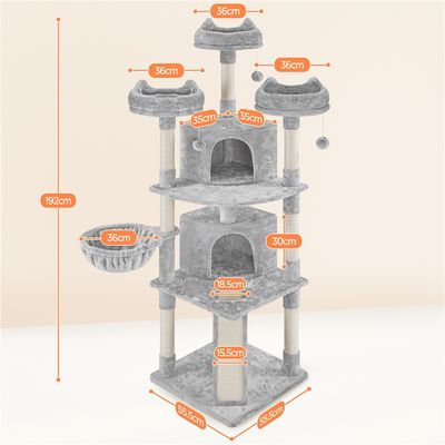 Arbre à Chat Multiniveau Avec Poteaux En Sisal Griffoir Niches Perchoirs