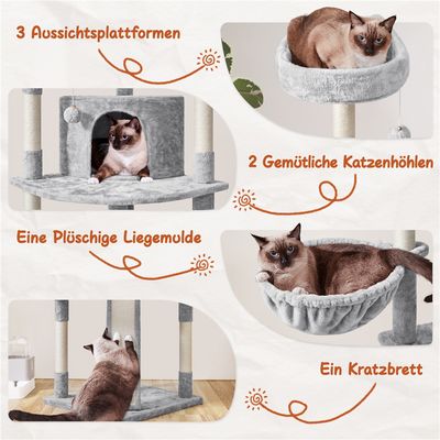 Kratzbaum Groß XXL deckenhoch Katzenbaum Stabil Sisal 193 cm