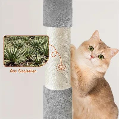 Kratzbaum Groß XXL deckenhoch Katzenbaum Stabil Sisal 193 cm