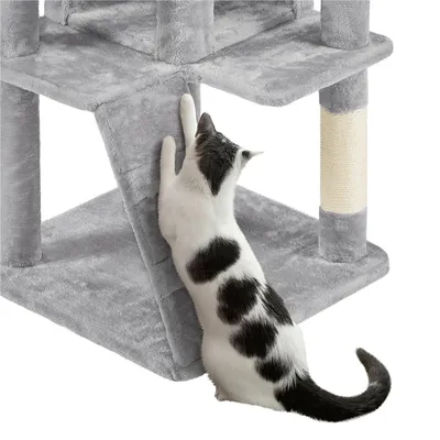 Arbre à Chat Multiniveau Avec Poteaux En Sisal Cachettes Perchoirs Griffoir Arbre à Chat Multiniveau Avec Poteaux En Sisal Cachettes Perchoirs Griffoir
