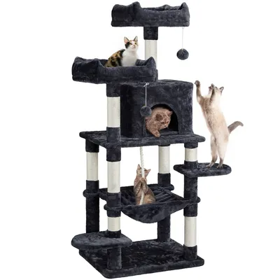 Yaheetech Arbre à Chat en Peluche Douce