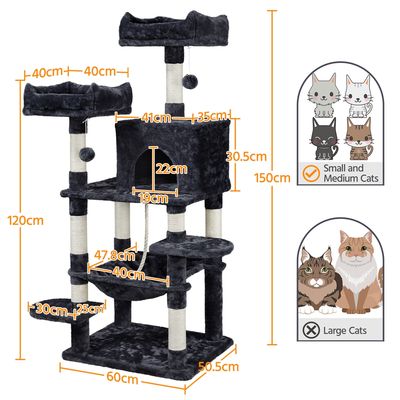 Yaheetech Arbre à Chat en Peluche Douce