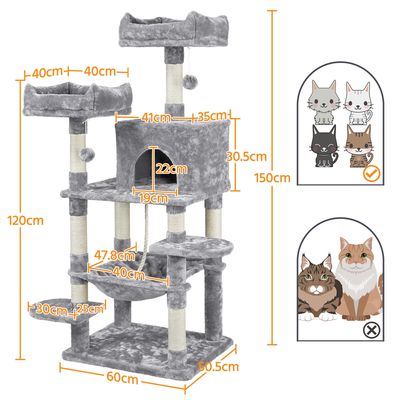 Yaheetech Arbre à Chat en Peluche Douce